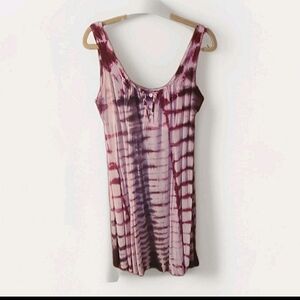 Raya Sun Purple & White Gradient Tie Dye Sun Dress, Size Medium.